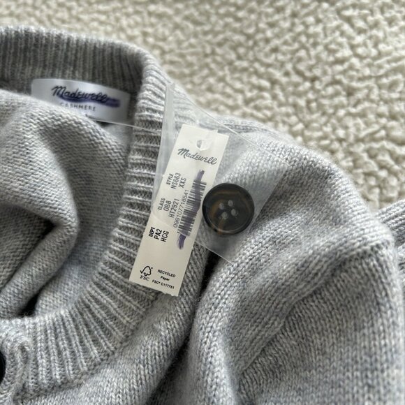 Madewell $198 Cashmere Heather Gray Button-Front Cardigan Sweater Size XXS - Picture 16 of 16